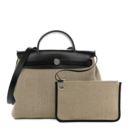Hermes Military Toile Vache Hunter Herbag Zip Retourne 31 PM Ficelle Black 1 of 10