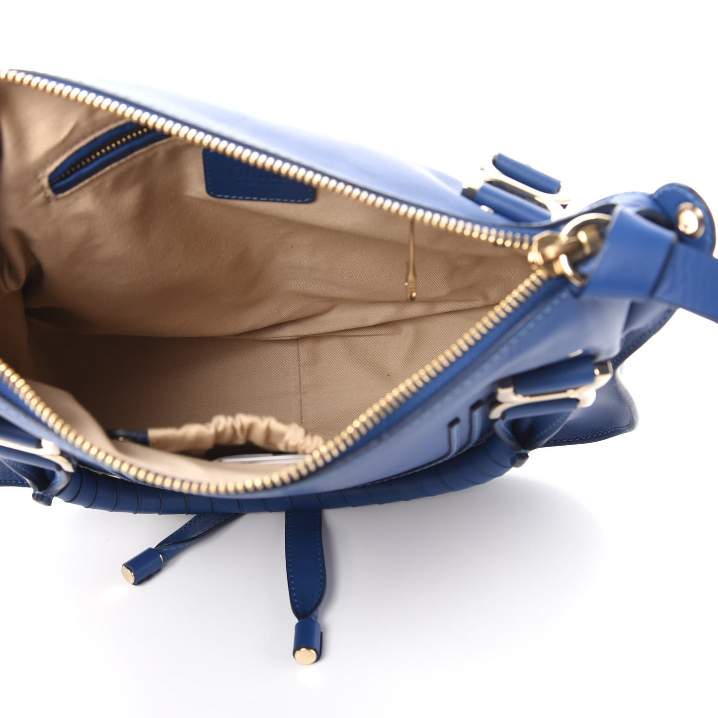 Smooth Calfskin Medium Marcie Metal Bar Trim Satchel Sea Water
