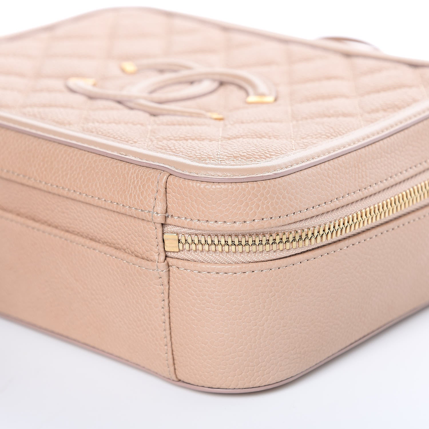 Chanel Caviar Quilted Medium CC Filigree Vanity Case Beige 9 of 9