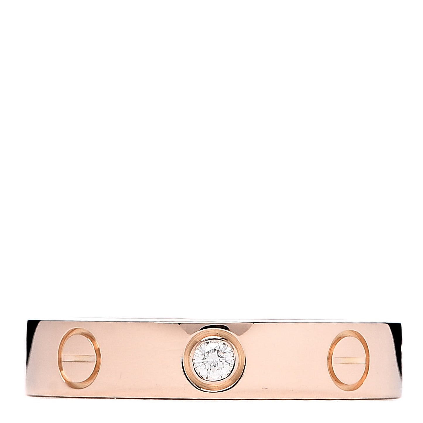 18K Pink Gold Diamond 4mm LOVE Wedding Band Ring 49 4.75