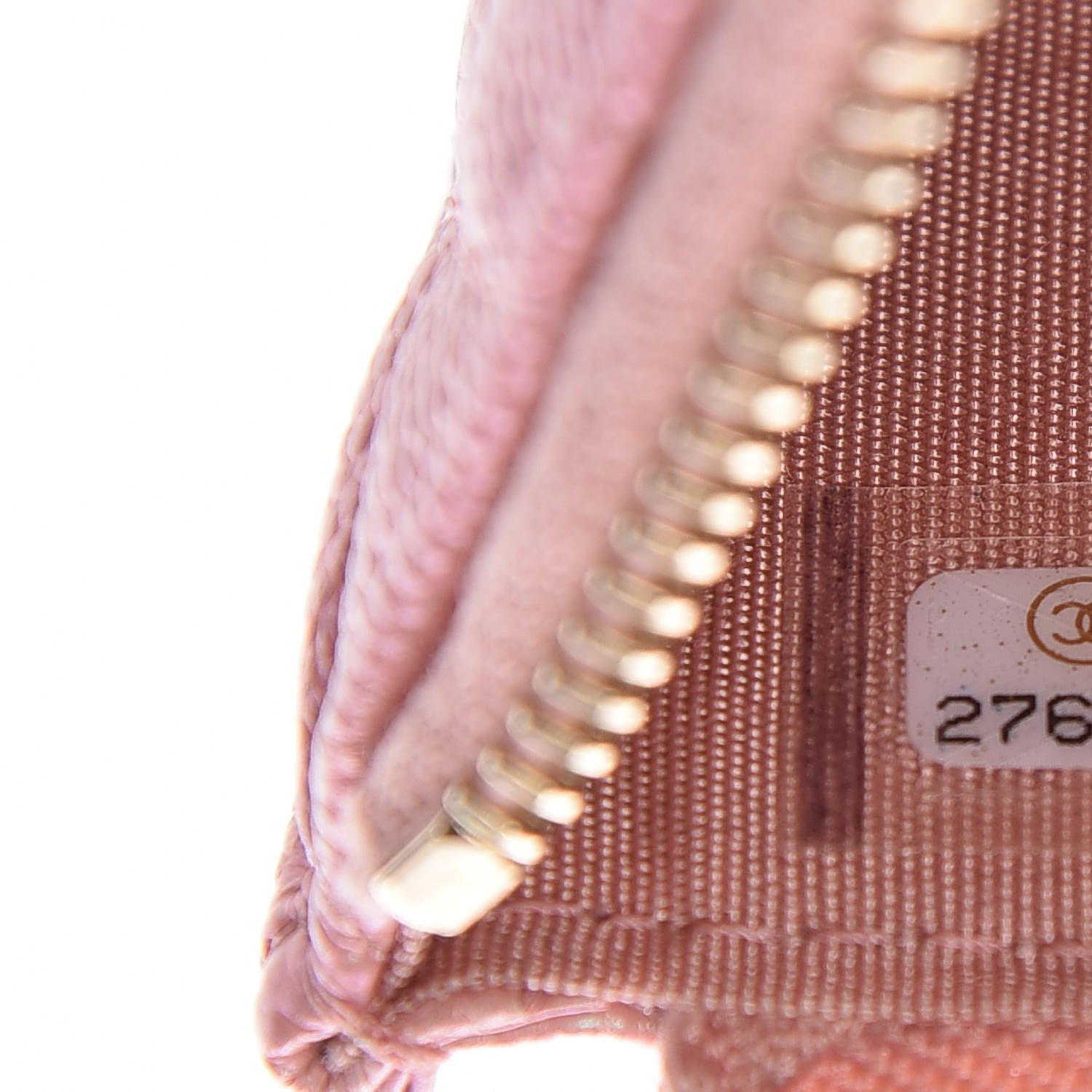 Chanel Iridescent Caviar Quilted Classic Zip Pouch Rose Pink 7 of 8