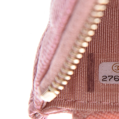 Chanel Iridescent Caviar Quilted Classic Zip Pouch Rose Pink 7 of 8
