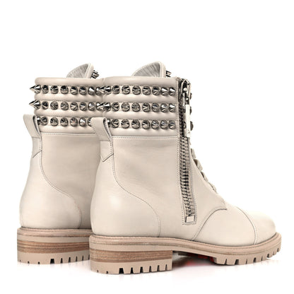 Christian Louboutin Calfskin Winter Spikes Combat Boots 37 White 4 of 9