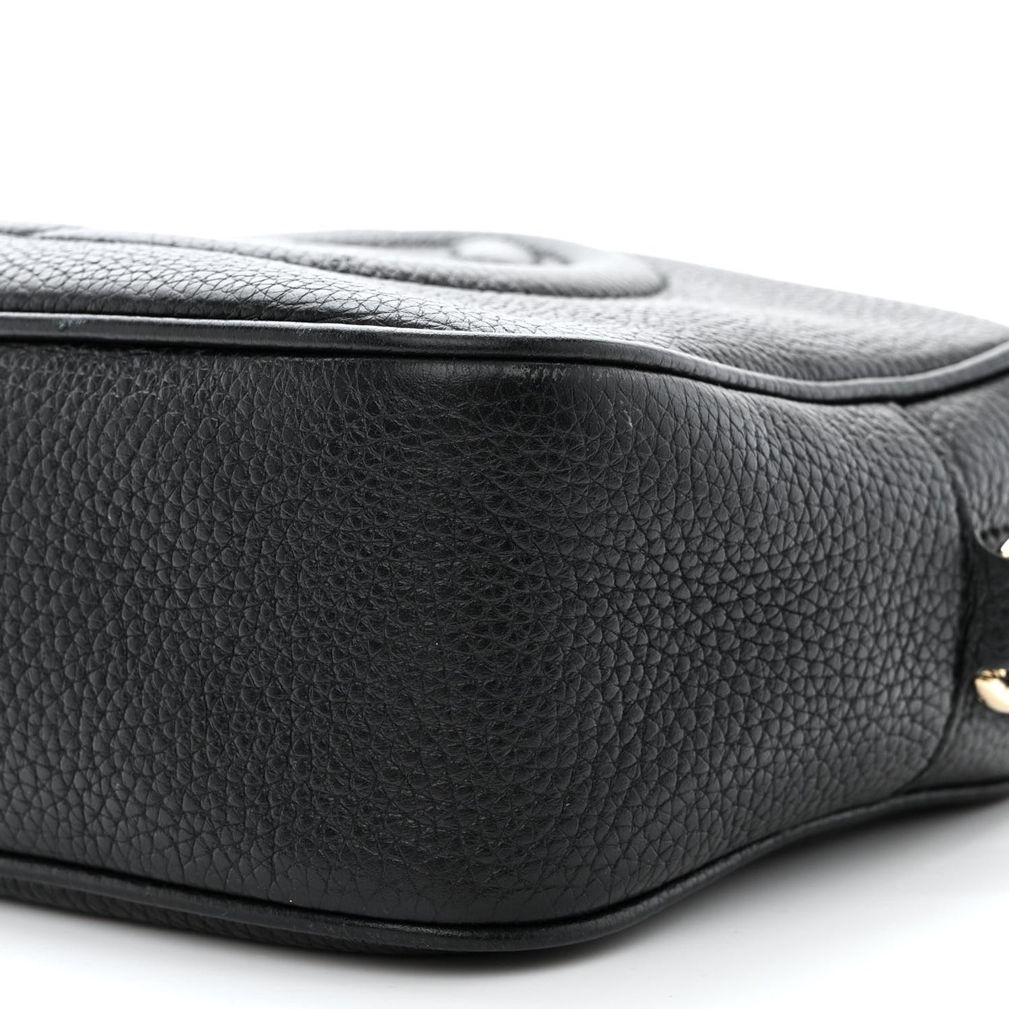 Pebbled Calfskin Small Soho Disco Bag Black