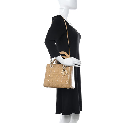 Christian Dior Patent Cannage Medium Lady Dior Beige 2 of 10