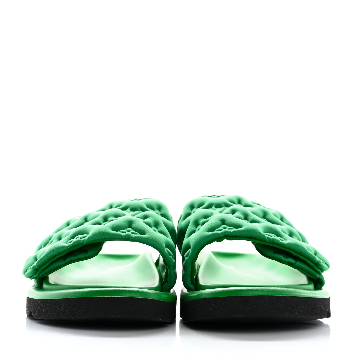 Technical Fabric Embossed Monogram Pool Pillow Comfort Mules 37 Green