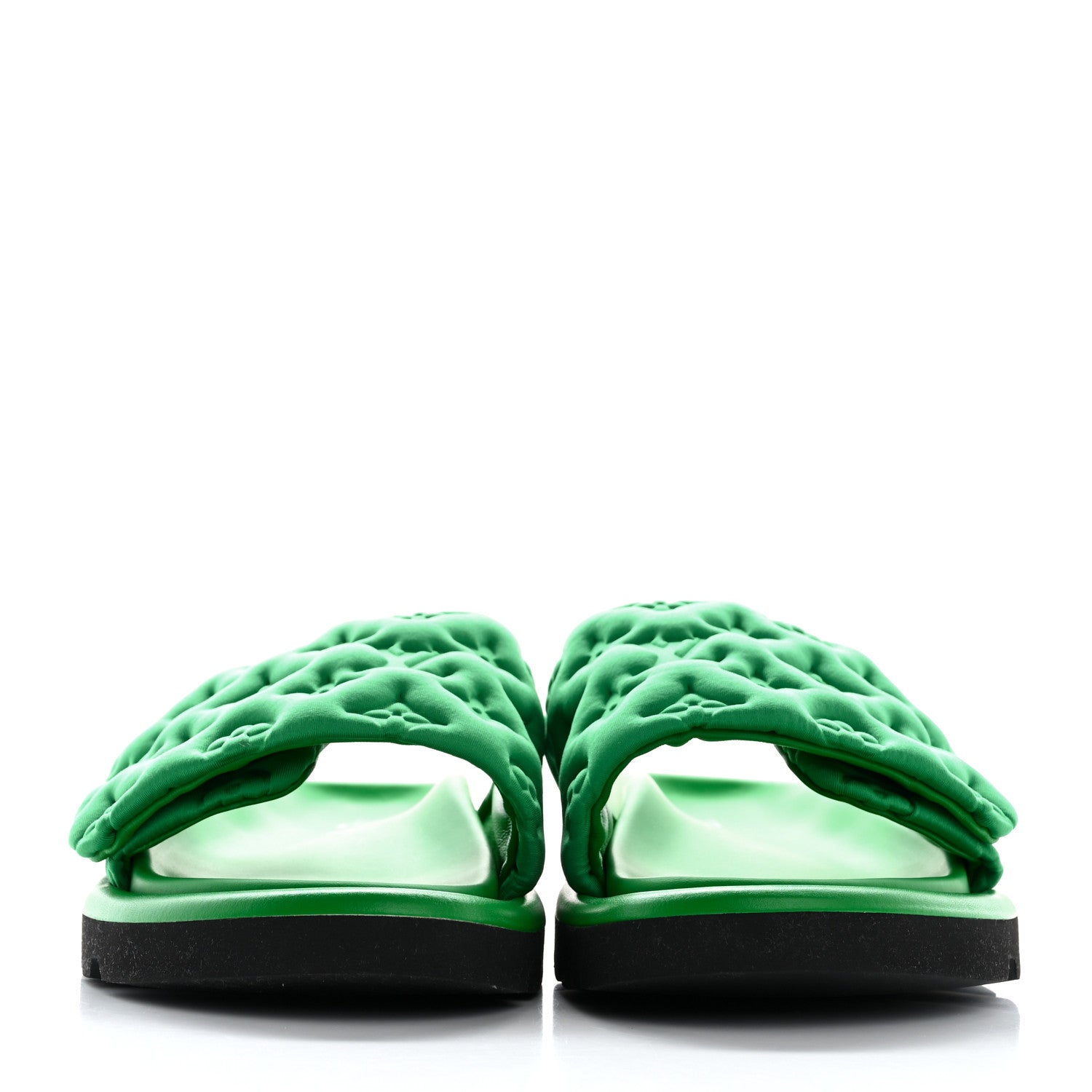 Louis Vuitton Technical Fabric Embossed Monogram Pool Pillow Comfort Mules 37 Green 3 of 9