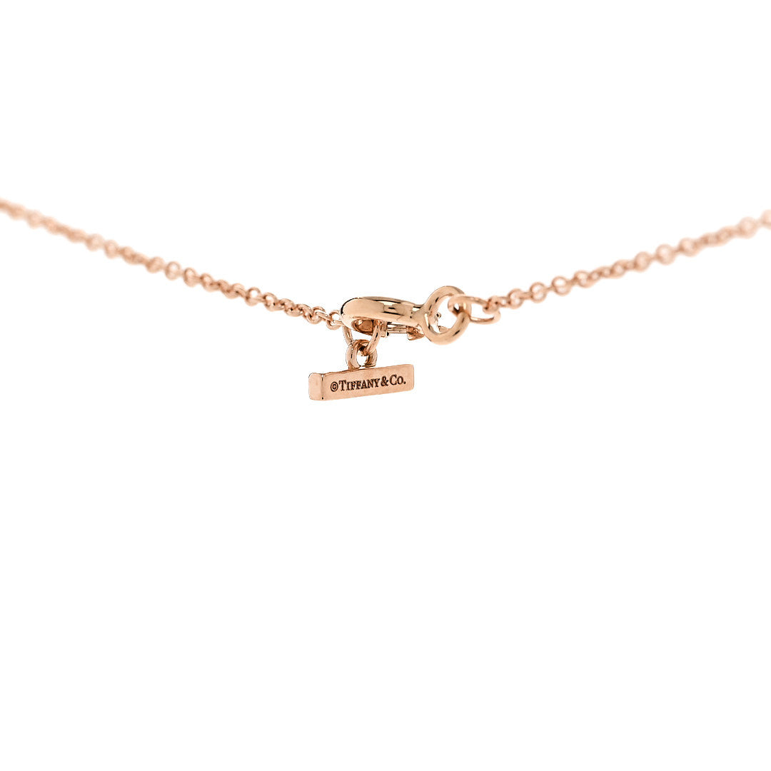 Tiffany 18K Rose Gold Diamond Mother of Pearl Small T Circle Pendant Necklace 4 of 6