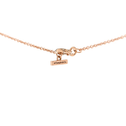Tiffany 18K Rose Gold Diamond Mother of Pearl Small T Circle Pendant Necklace 4 of 6