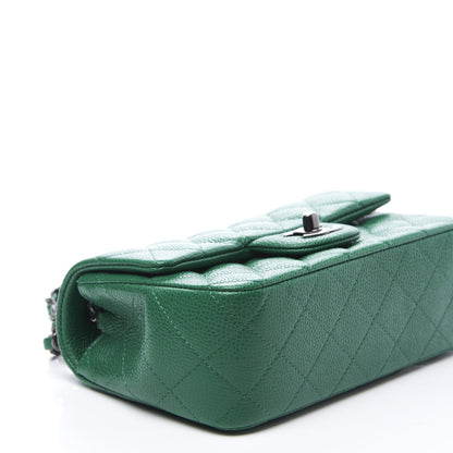 Chanel Caviar Quilted Mini Rectangular Flap Green 5 of 10