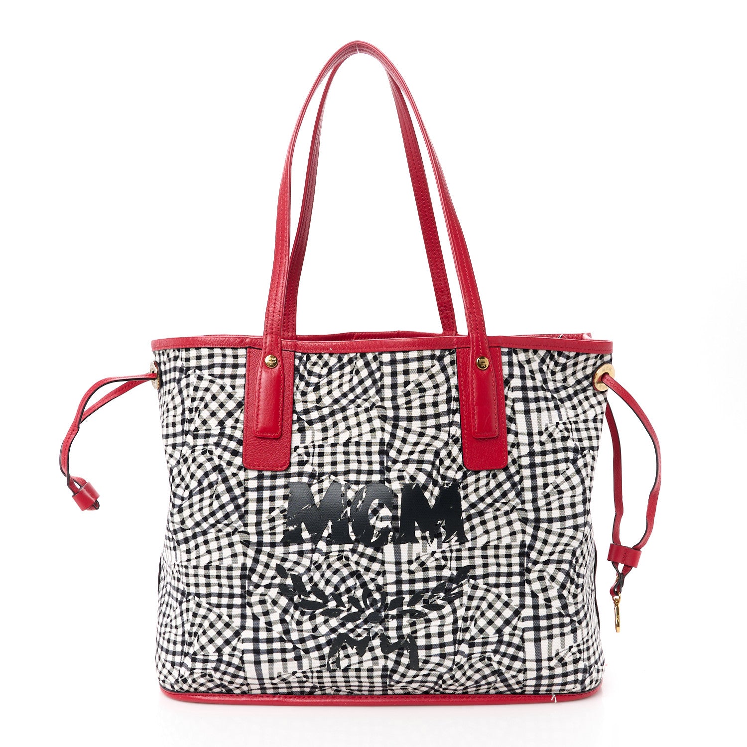 MCM Visetos Medium Liz Reversible Shopper Tote Ruby Red 3 of 20