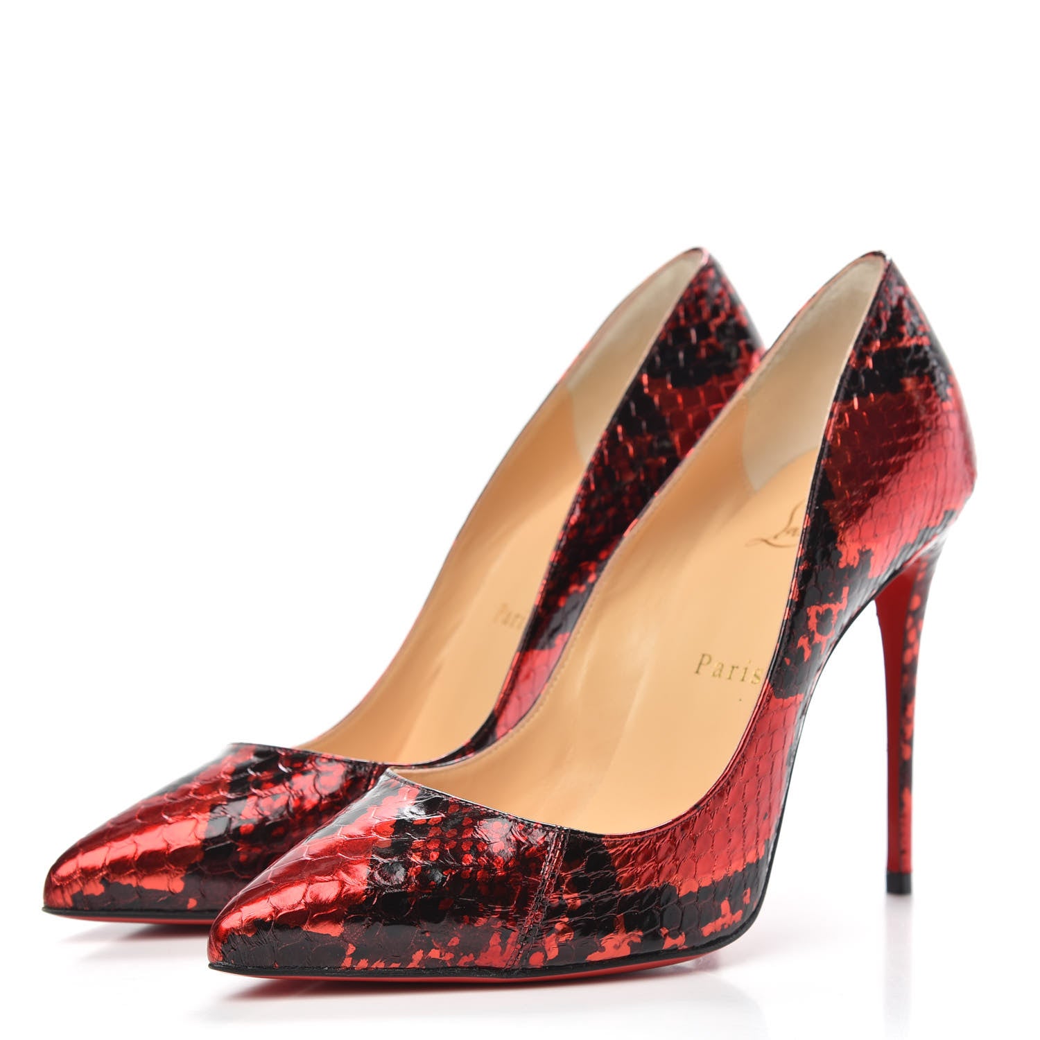 Christian Louboutin Ayers Metalgloss Pigalle Follies 100 Pumps 38 Loubi 3 of 8