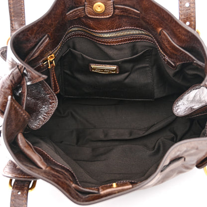 Miu Miu Vitello Lux Bow Bag Brown 5 of 11