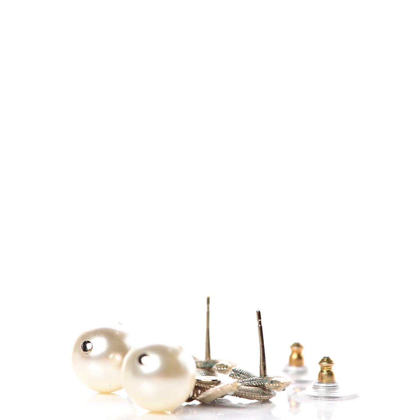 Pearl CC Drop Earrings Gold