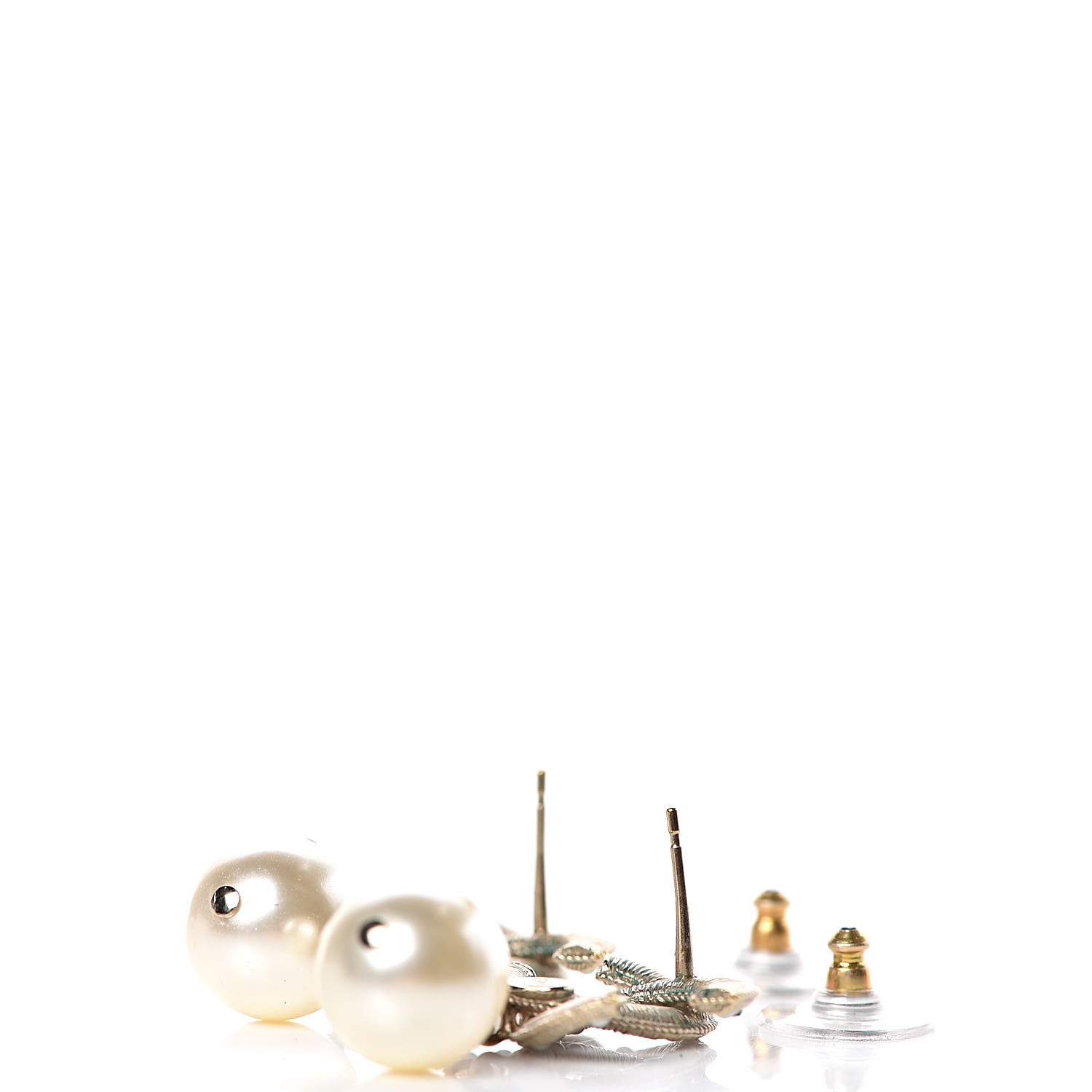Chanel Pearl CC Drop Earrings Gold 4 of 9