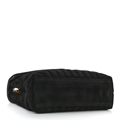 Saint Laurent Suede Y Quilted Monogram Medium Loulou Chain Satchel Black 4 of 9