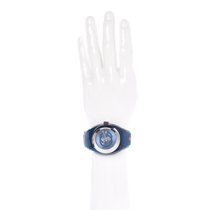 Gucci Stainless Steel Rubber 46mm Sync Web Quartz Watch Blue 2 of 7