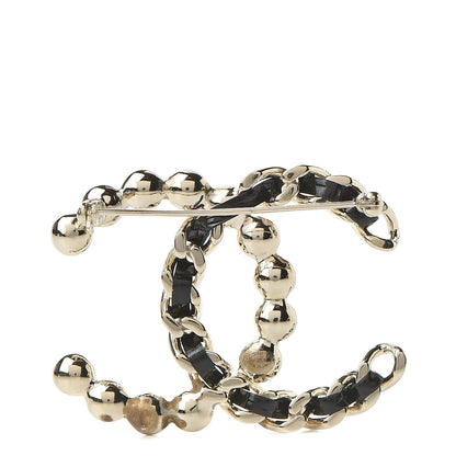Chanel Lambskin Pearl CC Chain Brooch Black Gold 3 of 7