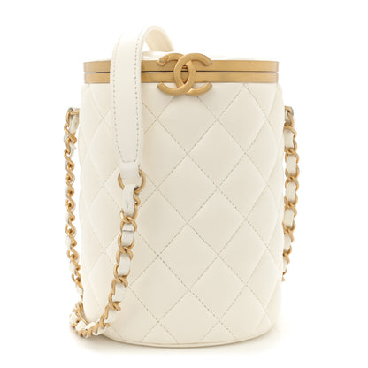 Chanel Lambskin Quilted Crown Box Bag White 1 of 12
