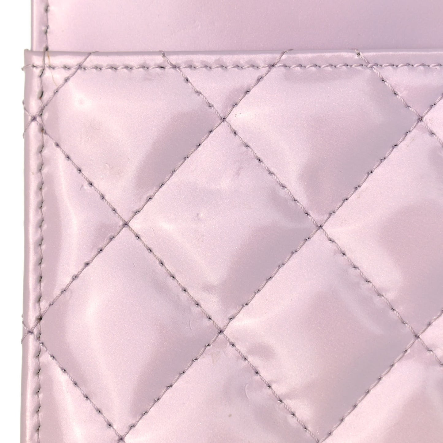 Patent Calfskin Quilted Boy Wallet On Chain WOC Purple