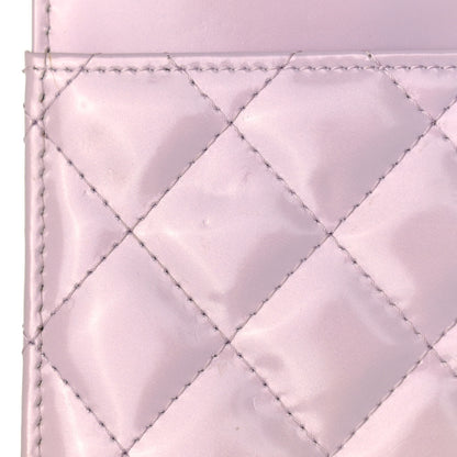 Chanel Patent Calfskin Quilted Boy Wallet On Chain WOC Purple 16 of 17