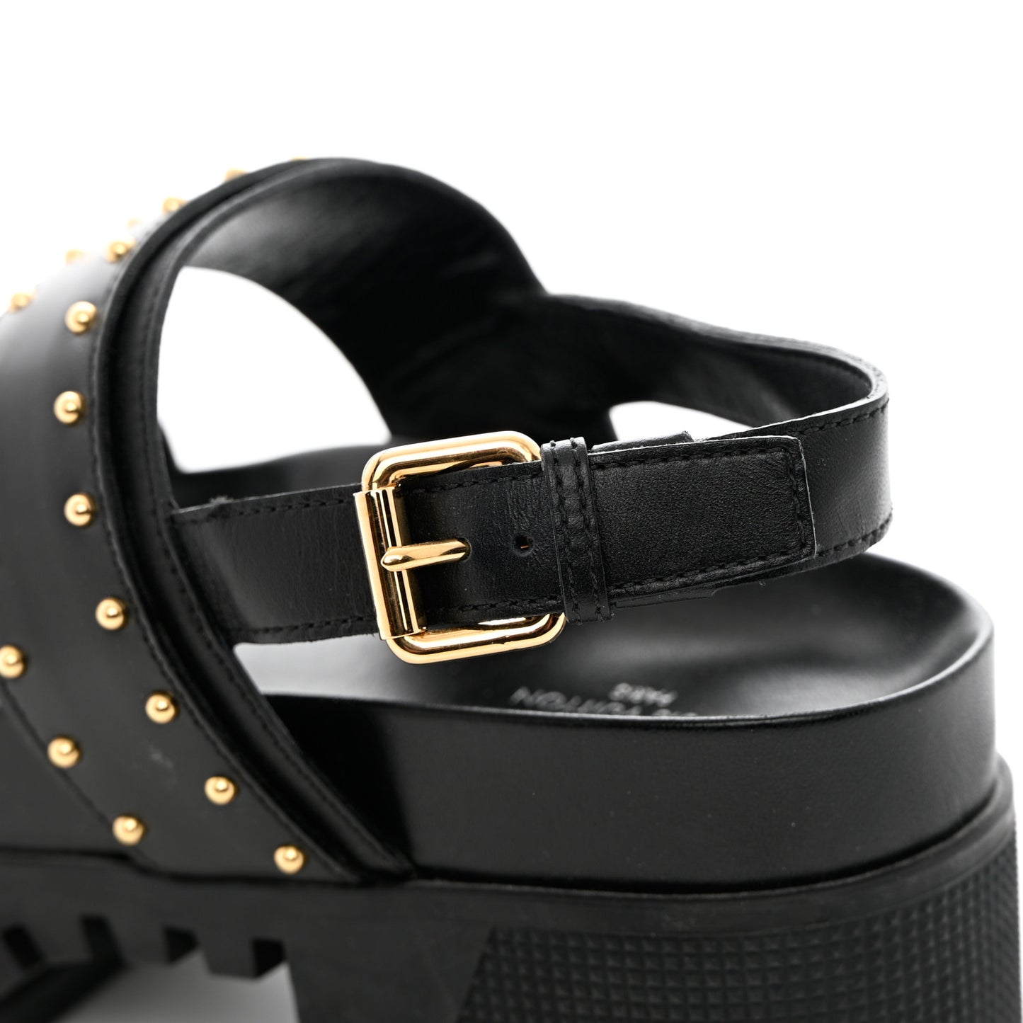 Calfskin Monogram Laureate Platform Sandals 38 Black