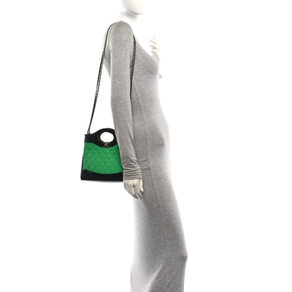 Chanel Patent Calfskin Quilted Mini 31 Shopping Bag Green Black 2 of 10