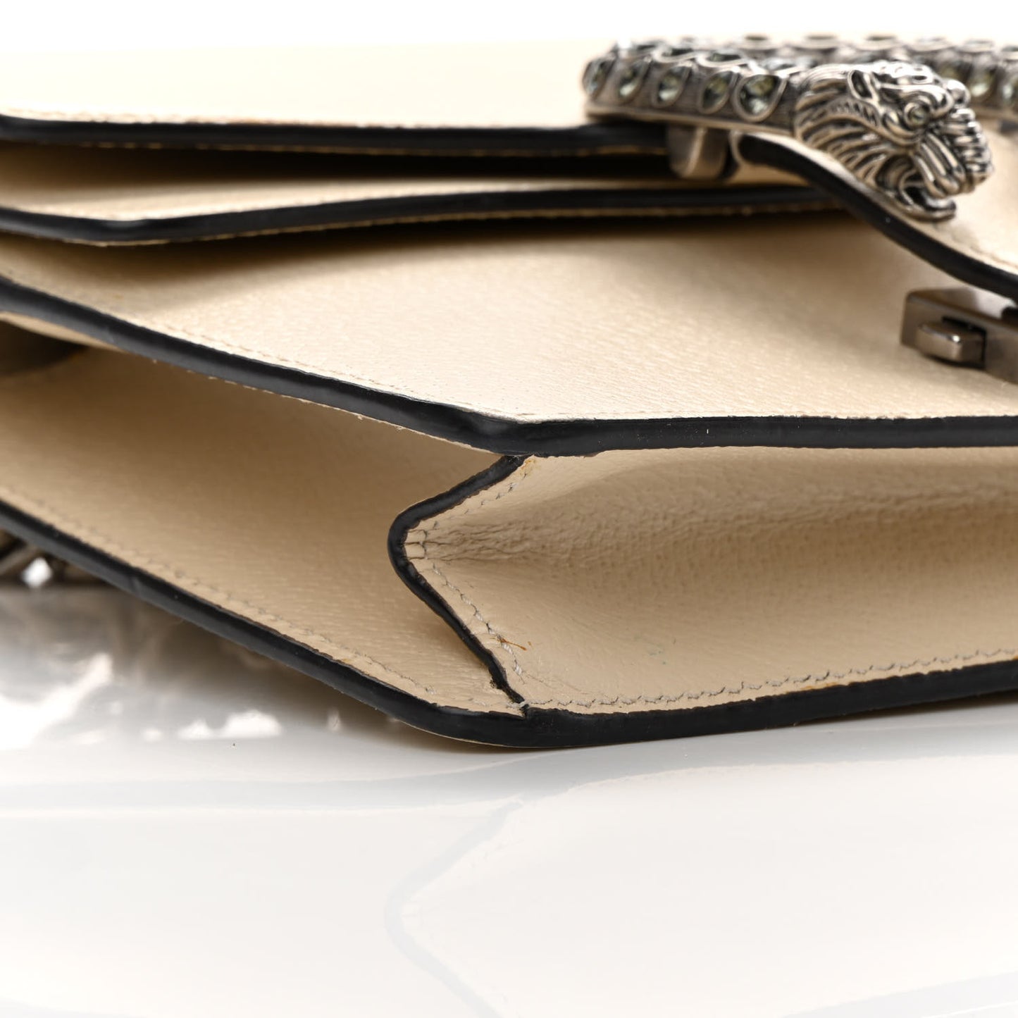 Textured Calfskin Crystal Mini Dionysus Shoulder Bag Mystic White