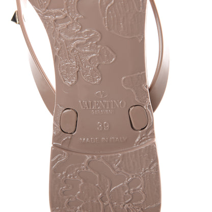 Valentino Garavani PVC Jelly Rockstud Bow Thong Sandals 39 Poudre 6 of 7