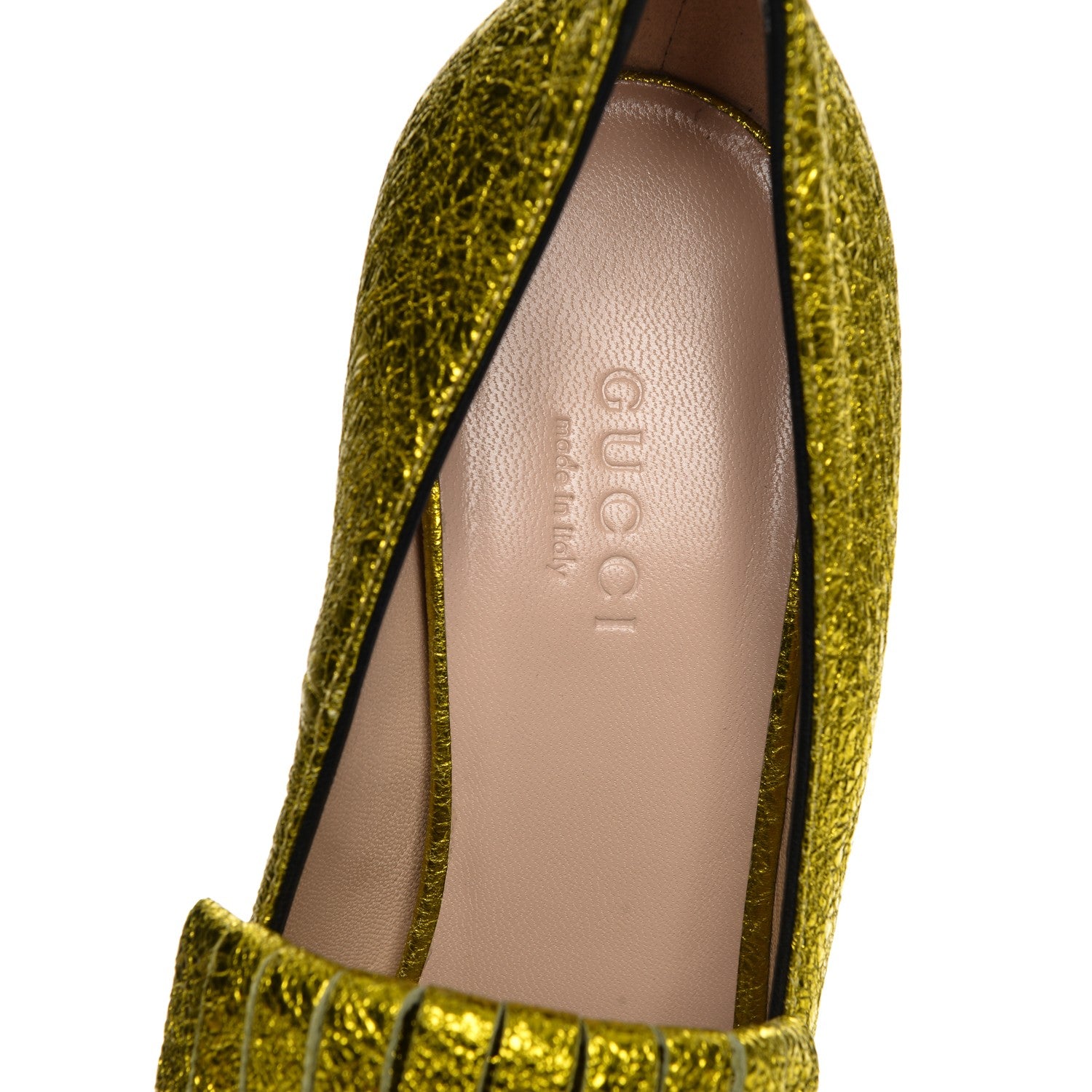 Gucci Galassia GG Marmont Fringe 105mm Loafer Pumps 36.5 Mimosa 7 of 8