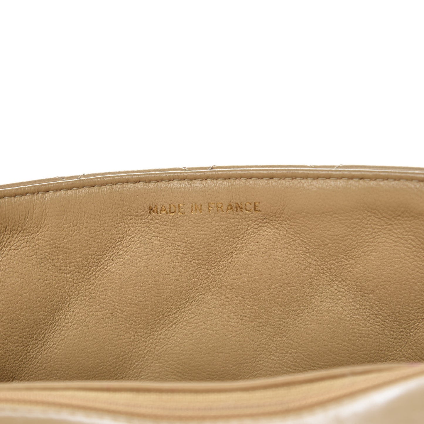 Lambskin Quilted Small Single Flap Beige