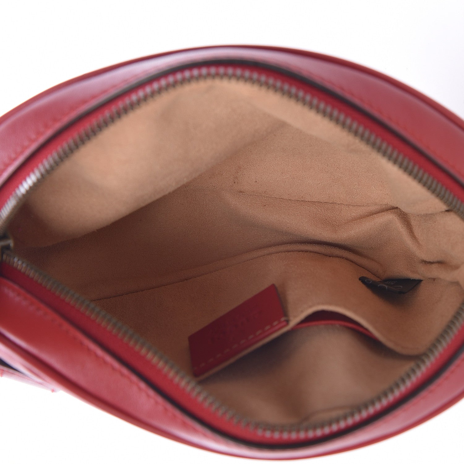 Gucci Calfskin Matelasse GG Marmont Belt Bag 95 38 Hibiscus Red 7 of 11