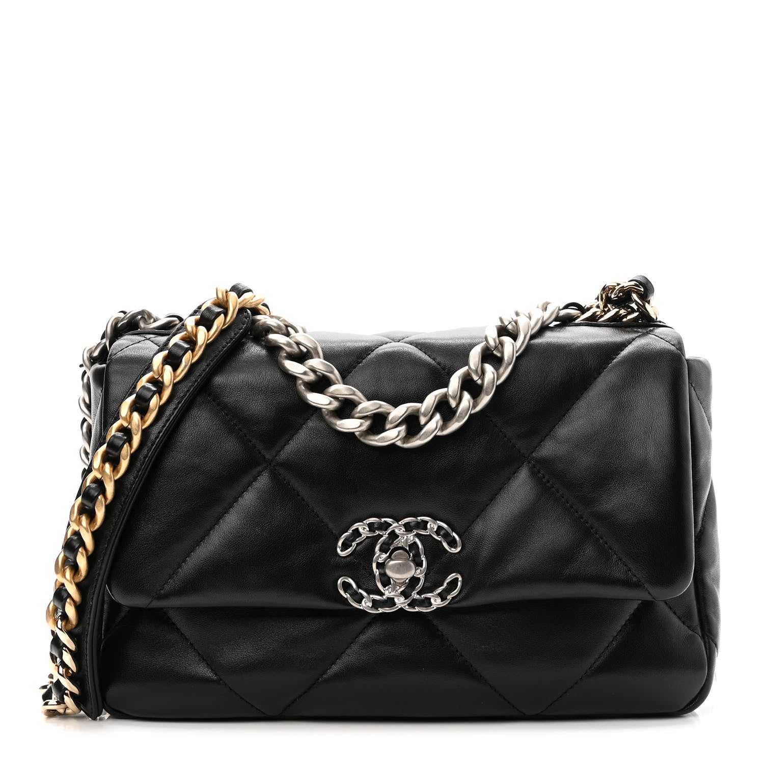 Chanel Lambskin Quilted Medium Chanel 19 Flap Black 1 of 11