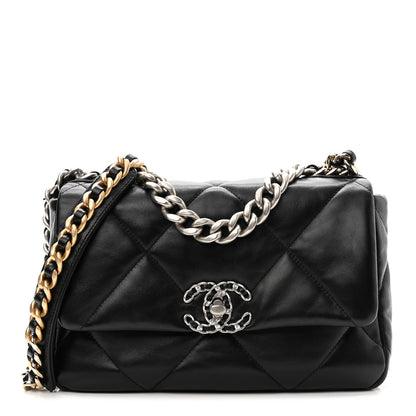 Chanel Lambskin Quilted Medium Chanel 19 Flap Black 1 of 11