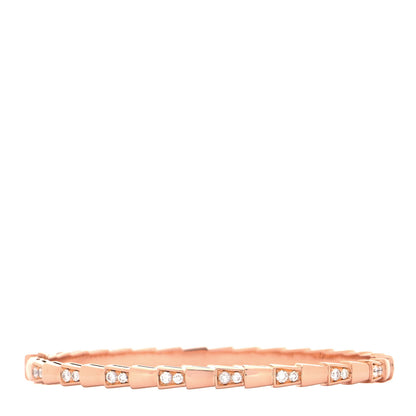 Bulgari 18K Rose Gold Diamond Serpenti Viper Bangle Bracelet M 3 of 5