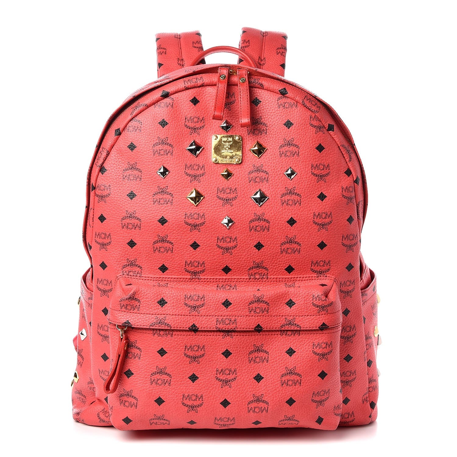 MCM Visetos Large Sprinkle Stud Stark Backpack Corail 1 of 12