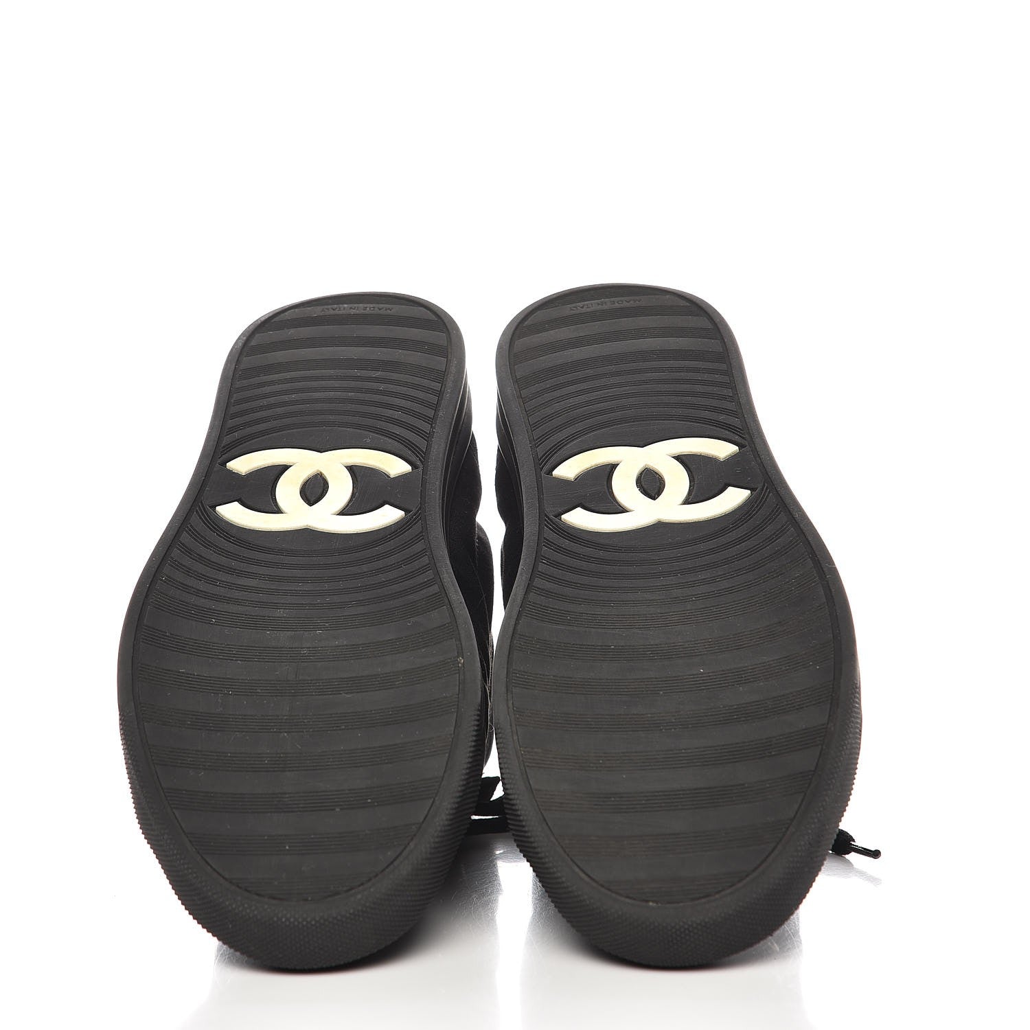 Chanel Canvas Suede Calfskin Zipped Sneakers 42 Black 7 of 10