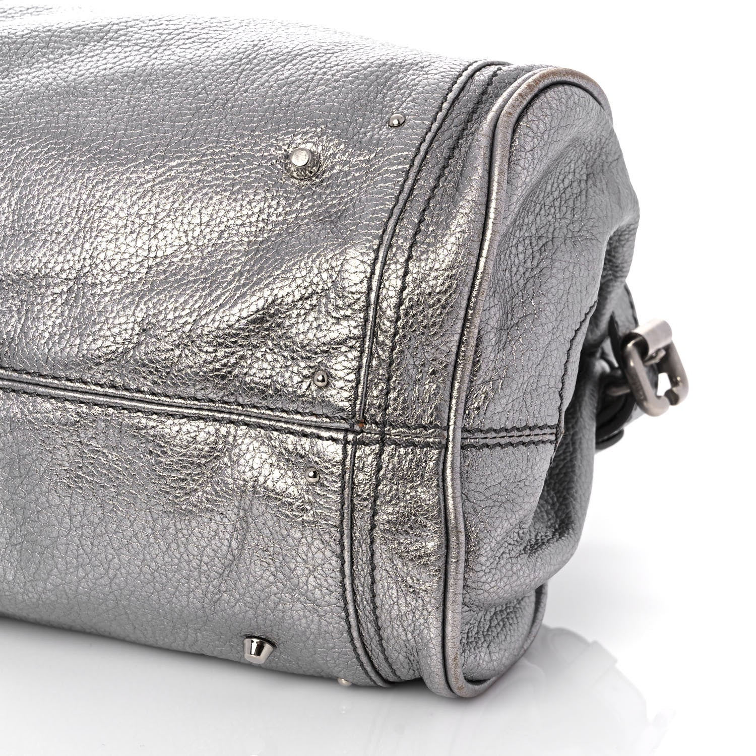 Chloe Metallic Calfskin Paddington Satchel Silver 9 of 12