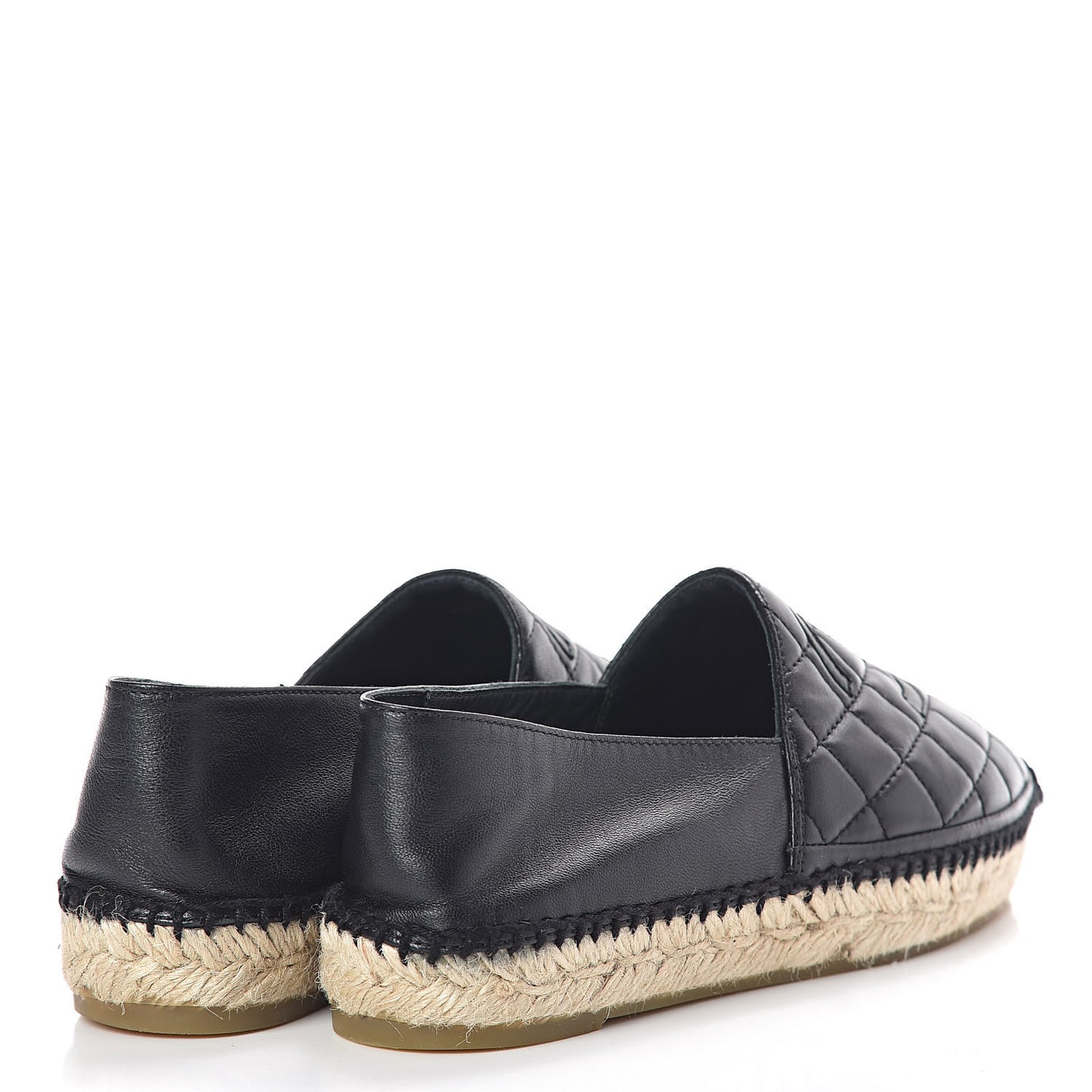Lambskin Quilted CC Espadrilles 35 Black