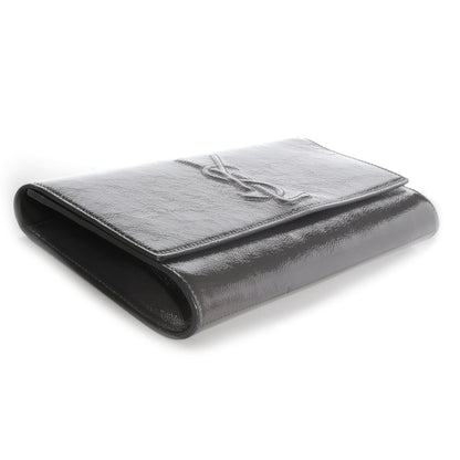 Saint Laurent Textured Patent Belle de Jour Clutch Grey 3 of 7