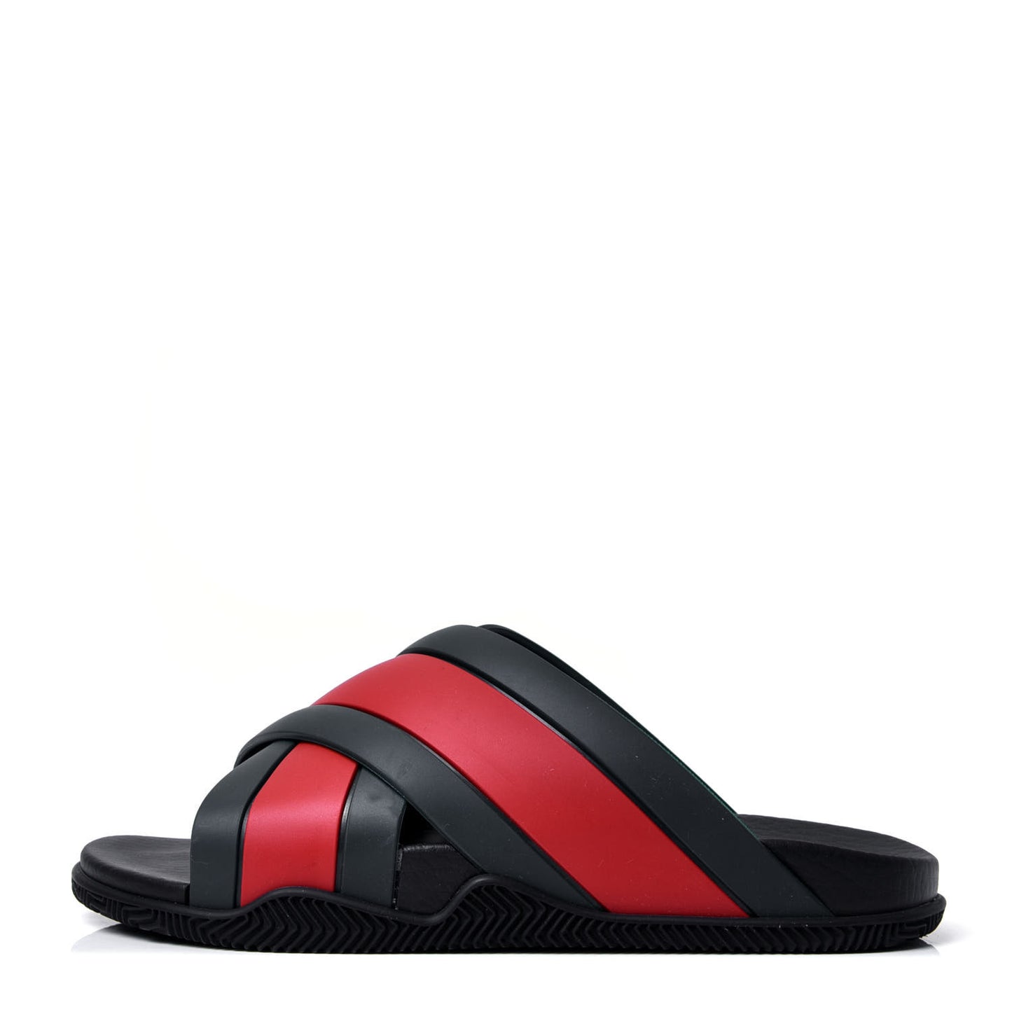 Rubber Web Mens Criss Cross Slide Sandals 5 Green Red