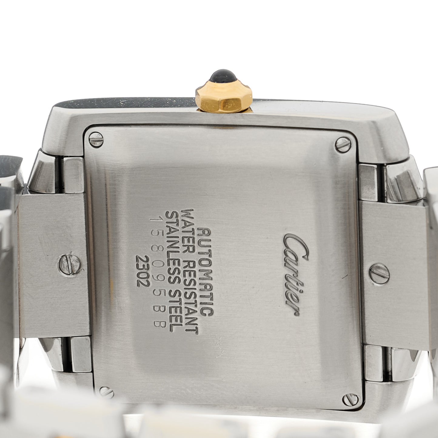 Stainless Steel 18K Yellow Gold 28mm Tank Francaise Automatic Watch