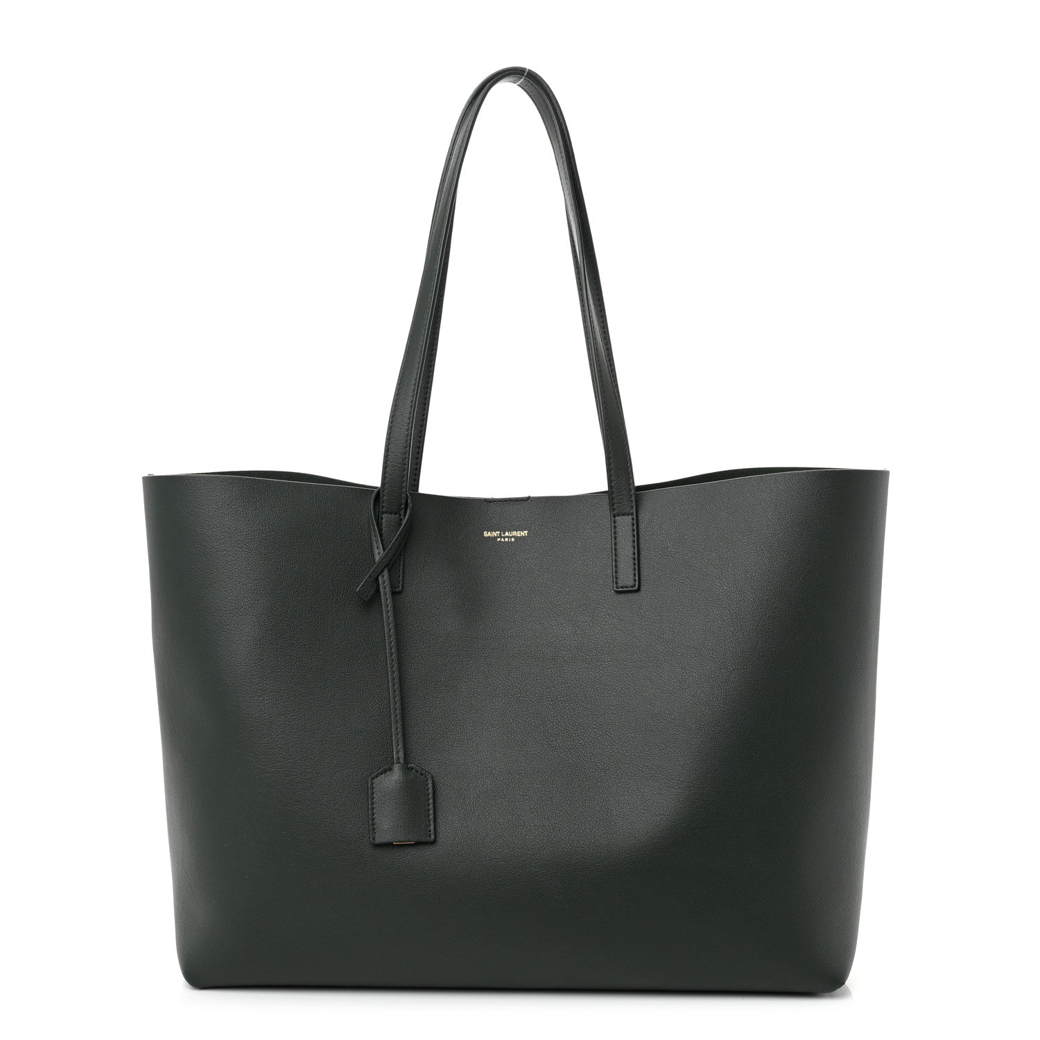 Saint Laurent Calfskin Large Shopping Tote Dark Green 1 of 12