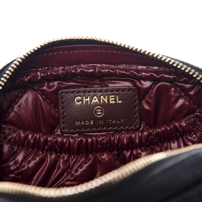 Chanel Caviar Quilted Small Curvy Pouch Cosmetic Case Black 5 of 9
