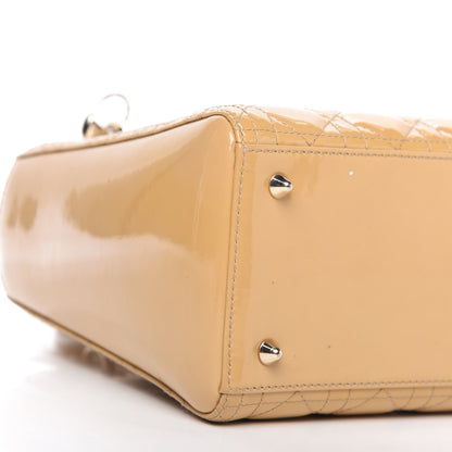 Christian Dior Patent Cannage Medium Lady Dior Beige 6 of 9