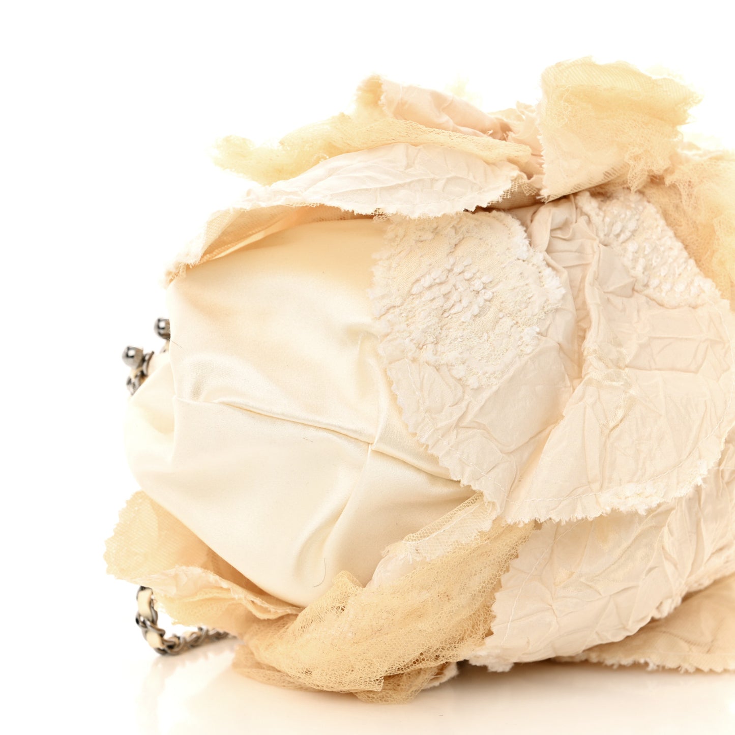 Satin Mesh Lace Camellia Beige