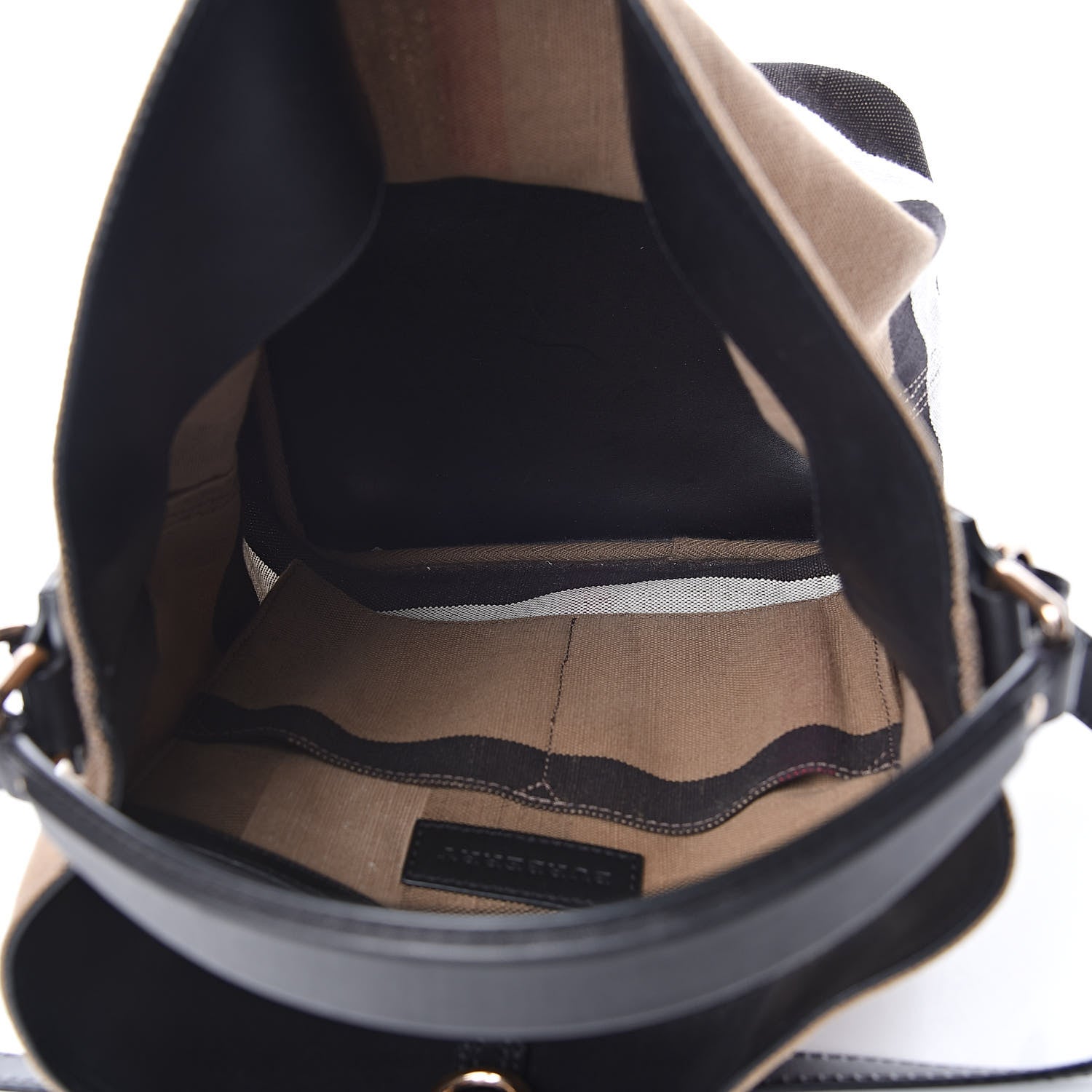 Burberry Canvas Mega Check Medium Ashby Hobo Black 5 of 15