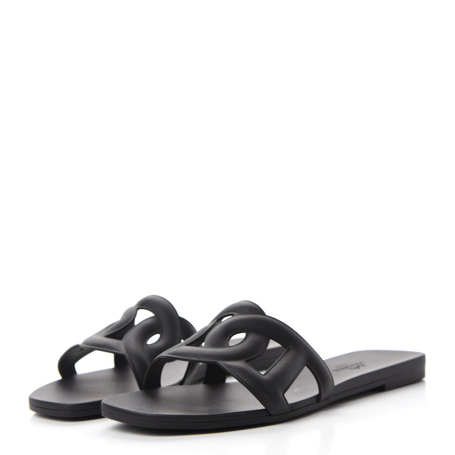 Hermes Rubber Aloha Sandals 35 Black 3 of 9