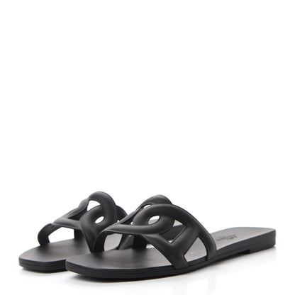 Hermes Rubber Aloha Sandals 35 Black 3 of 9
