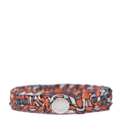 Hermes Silk Twill Kid Bracelet L Orange 1 of 5